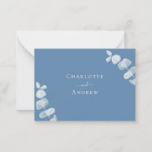 Carte De Correspondance Réaction mariage de l'eucalyptus bleu poussiéreux  (Dos)