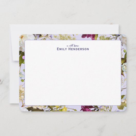 Carte De Correspondance Realistic Wildflower Floral Print Frame (Devant)