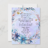 Carte De Correspondance Réception de mariage après la fête (Dos)