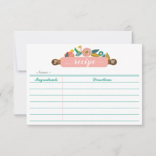 Carte De Correspondance Recette Abstraite florale et broyeuse de feuillage