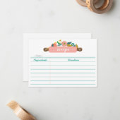 Carte De Correspondance Recette Abstraite florale et broyeuse de feuillage (Devant/Arrière en situation)