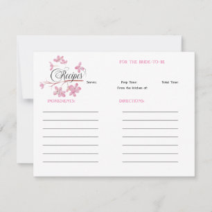 Carte De Correspondance Recette de Fête des mariées de fleurs roses