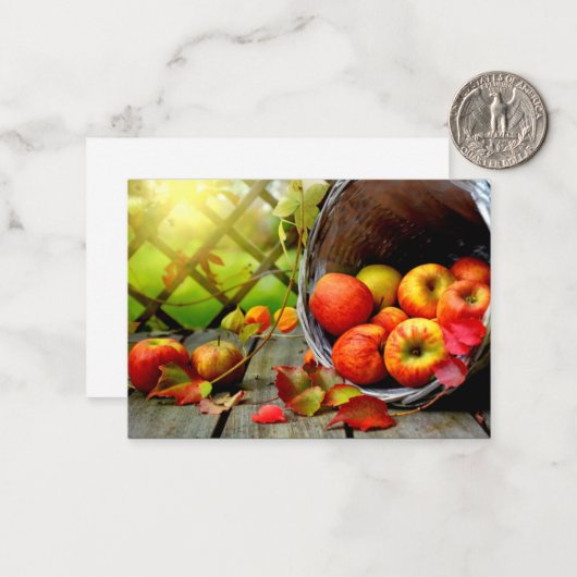 Carte De Correspondance Récolte d'Apple (Devant/Arrière en situation)