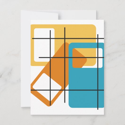 Carte De Correspondance Rectangles de grille (Devant)