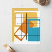 Carte De Correspondance Rectangles de grille (Devant/Arrière en situation)