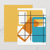 Carte De Correspondance Rectangles de grille (Devant / Derrière)