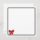 Carte De Correspondance Red bow note card (Devant / Derrière)