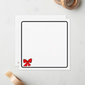 Carte De Correspondance Red bow note card (Devant/Arrière en situation)