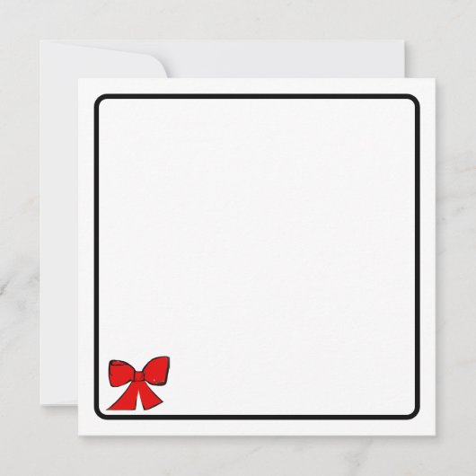 Carte De Correspondance Red bow note card (Devant)