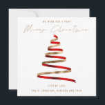 Carte De Correspondance Red Gold Tree 2025 Calendrier Joyeux Noël<br><div class="desc">Red Gold Tree 2025 Calendrier Joyeux Noël est dans un élégant script de style manuscrit. Avec un calendrier pratique 2025 au dos pour vos récipiendaires et de bonnes salutations pour le Nouvel An.</div>