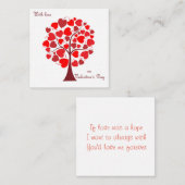 Carte De Correspondance Red Hearts Tree Saint Valentin (Devant / Derrière)