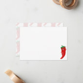 Carte De Correspondance Red Hot Pepper Diva Cute Custom Blank (Devant/Arrière en situation)