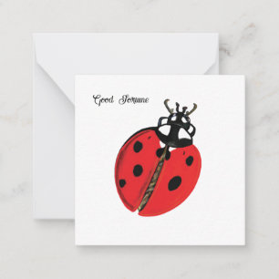 Carte De Correspondance Red Lady Bug Good Luck Ambassador Illustration