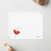 Carte De Correspondance Red Poppy (Devant/Arrière en situation)