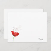 Carte De Correspondance Red Poppy (Devant / Derrière)