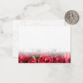 Carte De Correspondance Red Roses Blank Valentines Stationery (Devant/Arrière en situation)