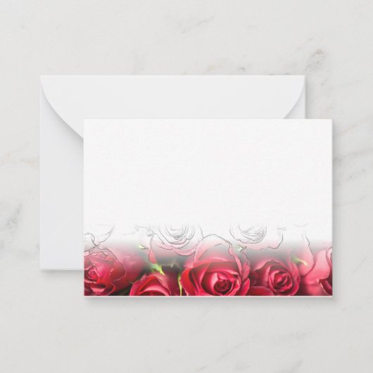 Carte De Correspondance Red Roses Blank Valentines Stationery (Devant)