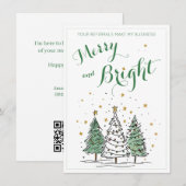 Carte De Correspondance Référence commerciale de Noël joyeuse et lumineuse (Devant / Derrière)