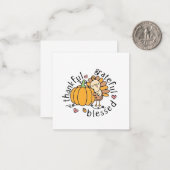 Carte De Correspondance Réflexion Grateful Blessed Thanksgiving Drôle  (Devant/Arrière en situation)