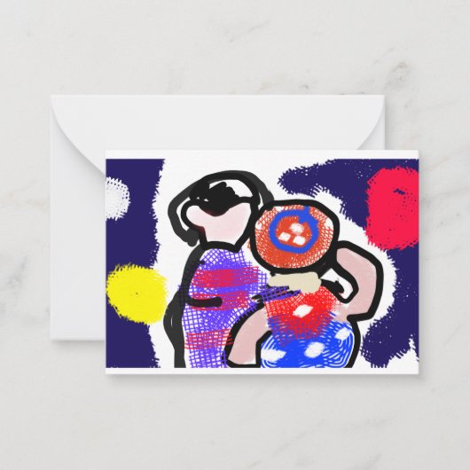 Carte De Correspondance Regarde le feu d'artifice (Devant)