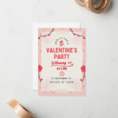 Carte De Correspondance Rejoignez-nous pour la fête de la Saint-Valentin (Devant/Arrière en situation)