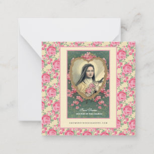 Carte De Correspondance Religieuse Carmélite Sainte Thérèse Roses Roses