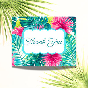 Carte De Correspondance Remerciement aquarelle tropical moderne coloré