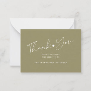 Carte De Correspondance Remerciement chic de baby shower de mariage de bud