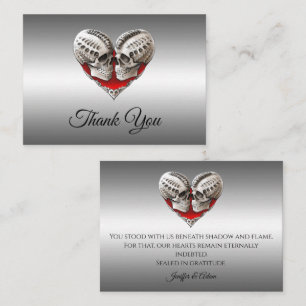 Carte De Correspondance Remerciement de mariage gothique Halloween squelet