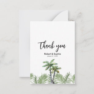Carte De Correspondance Remerciement de mariage moderne à l'aquarelle avec