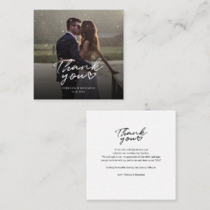 Carte De Correspondance Remerciement de photo de mariage écrit à la main