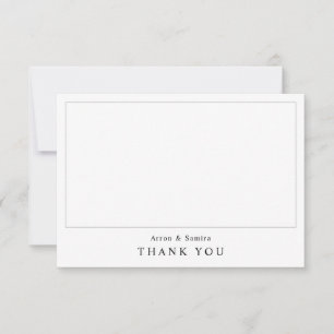 Carte De Correspondance Remerciement de photo de mariage simple moderne