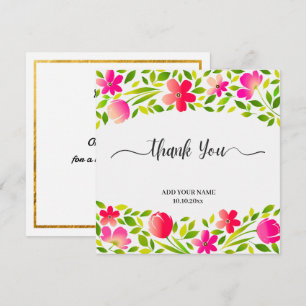 Carte De Correspondance Remerciement élégant à l'aquarelle florale