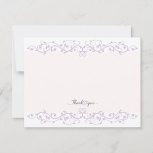 Carte De Correspondance Remerciement Floral Violet Élégant
