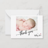 Carte De Correspondance Remerciement pour Baby Shower avec photo et script (Devant)