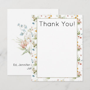 Carte De Correspondance Remerciement pour Baby Shower de Jardin Coloré et 