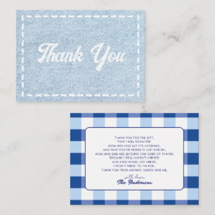 Carte De Correspondance Remerciement pour Baby Shower pour Garçon Blue Jea
