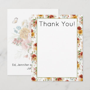 Carte De Correspondance Remerciement pour une Baby Shower de Jardin Vibran