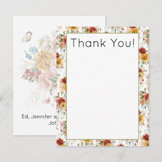 Carte De Correspondance Remerciement pour une Baby Shower de Jardin Vibran