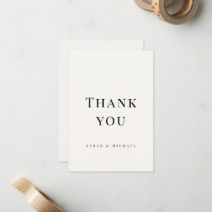 Carte De Correspondance Remerciements de mariage à la typographie moderne