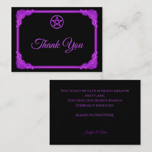 Carte De Correspondance Remerciements de mariage gothique violet lumineux