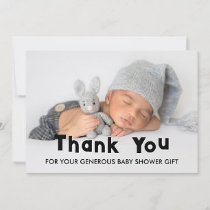 Carte De Correspondance Remerciements élégants pour une baby shower avec p