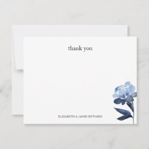 Carte De Correspondance Remerciements Personnalisés Fleur Bleue