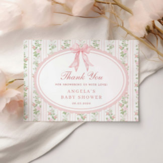 Carte De Correspondance Remerciements pour Baby Shower Rose Grandmillénair