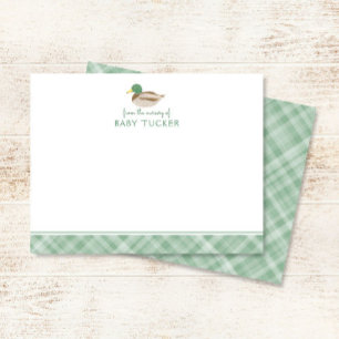 Carte De Correspondance Remerciements pour la Baby Shower du Petit Canard 