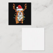Carte De Correspondance Renne Bulldog Drôle Noël (Devant / Derrière)