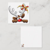 Carte De Correspondance Renne Confus Personnage de Noël Drôle (Devant / Derrière)