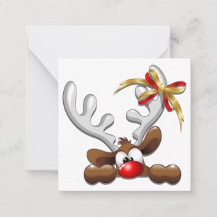 Carte De Correspondance Renne perplexe personnage de Noël drôle