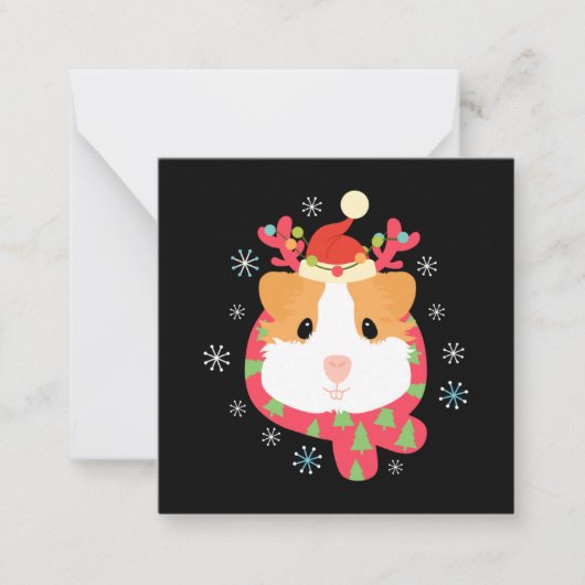 Carte De Correspondance Rennes de Noël de cochons d'Inde (Devant)