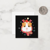 Carte De Correspondance Rennes de Noël de cochons d'Inde (Devant/Arrière en situation)